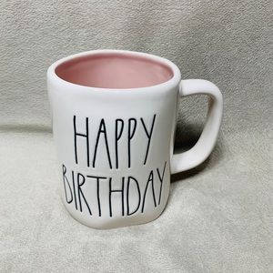 New Rae Dunn “HAPPY BIRTHDAY” Pink Inside Mug